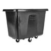 Rubbermaid Commercial 300 lbs Rectangular Trash Can, Black, Top Door, Plastic FG460800BLA